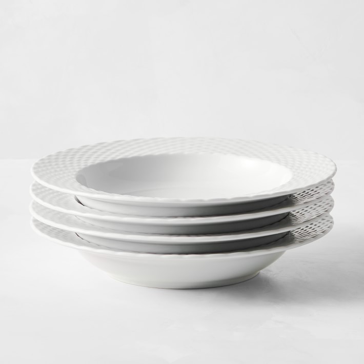 Pillivuyt Basketweave Porcelain Soup Plates