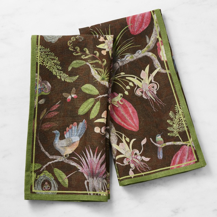 Newton Paisley Linen Kitchen Towels, Set of 2