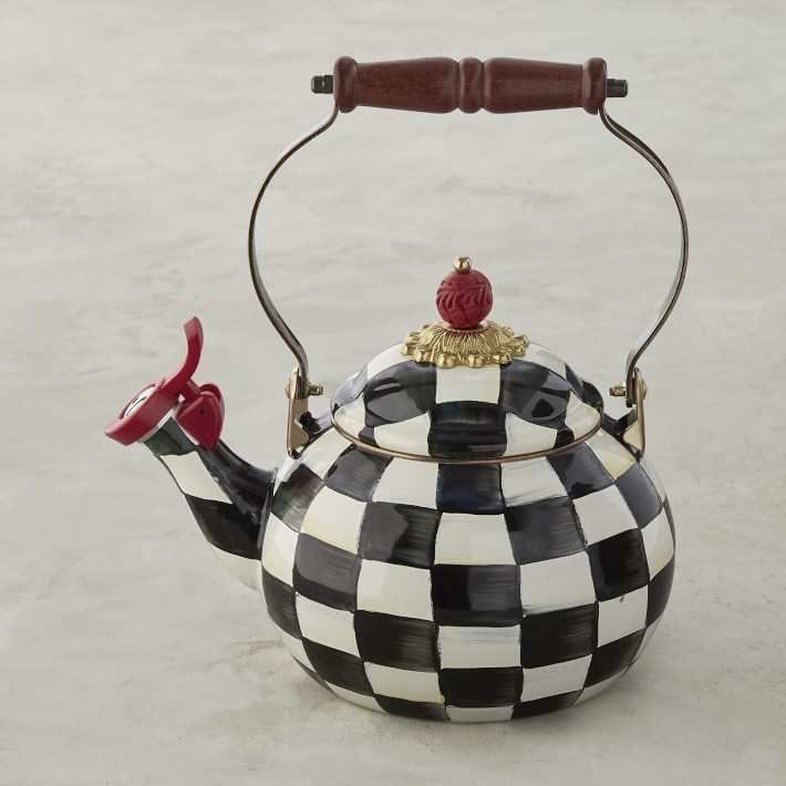 Mackenzie-Childs Courtly Check Whistling Teakettle