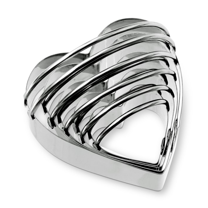 Stainless-Steel Heart Biscuit 5-Piece Cookie Cutter Set