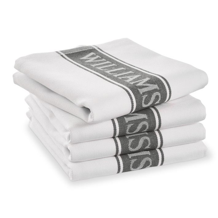 Classic Logo Towels, Set of 4, Charcoal