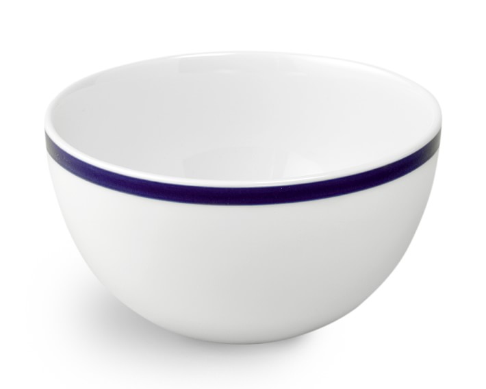 Brasserie Blue-Banded Porcelain Cereal Bowls