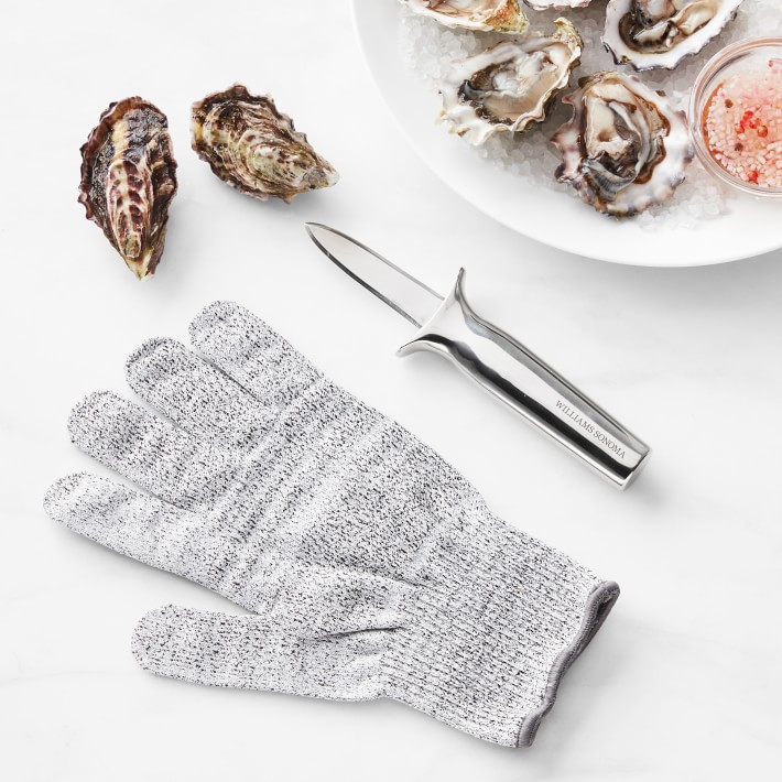 Stainless-Steel Seafood Oyster Knife and Glove Set