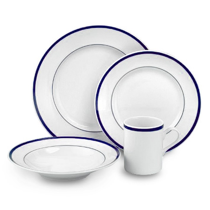 Brasserie Blue-Banded Porcelain Dinnerware Collection