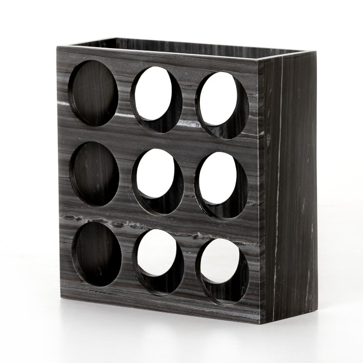 Miles Ebony Marble Wine Rack
