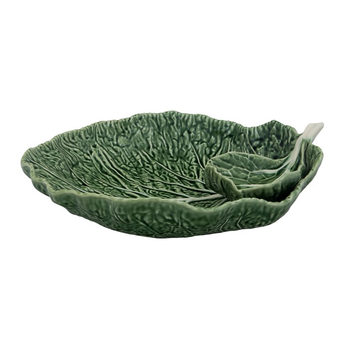 Bordallo Pinheiro Cabbage Chip & Dip Bowl