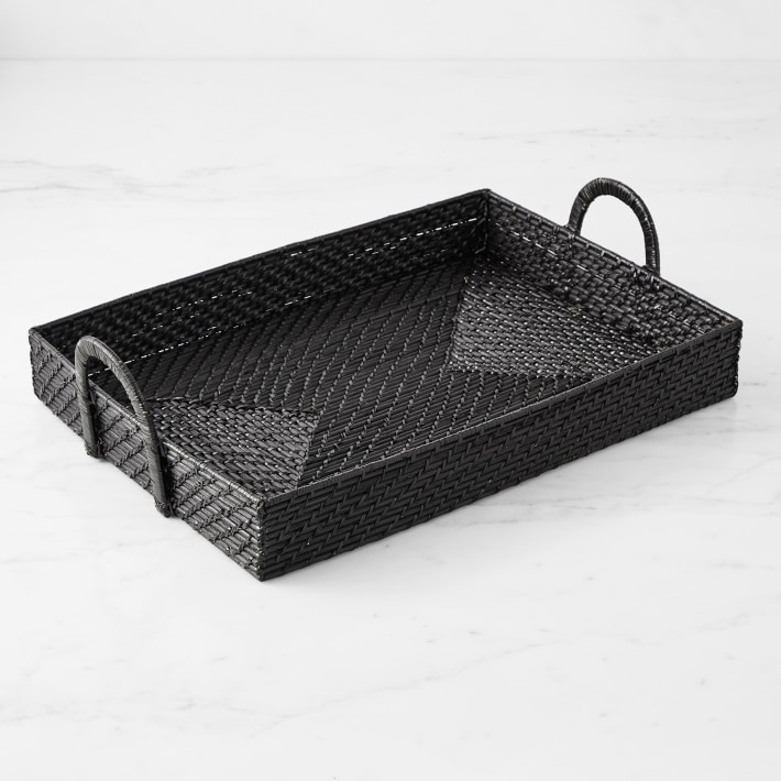 Black Hapao Rectangular Tray