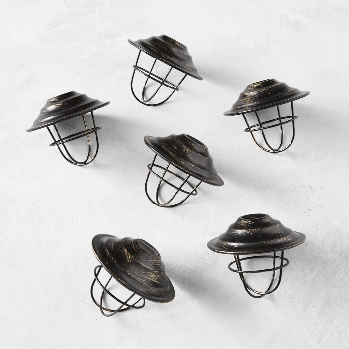 Cafe Light Shades with Cage, Set of 6