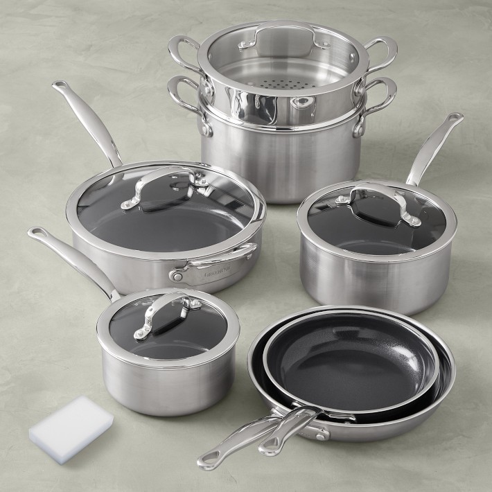 GreenPan Premiere Stainless-Steel Ceramic Nonstick 11-Piece Cookware Set
