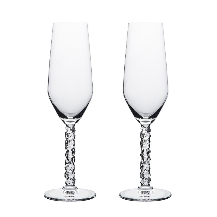 Orrefors Carat Champagne Glasses, Set of 2