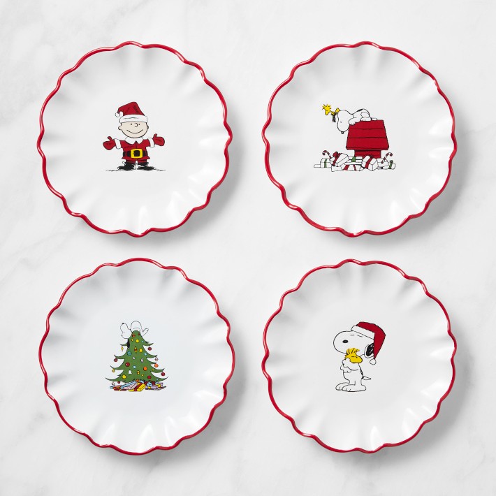 PEANUTS Holiday Salad Plates, Set of 4