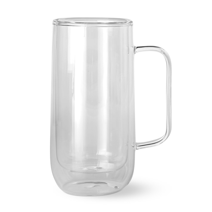 Double-Wall Glass Tall Coffee Mugs