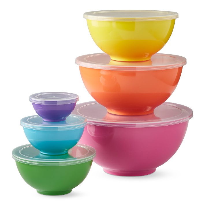 Flour Shop Melamine Mixing Bowls with Lids, Set of 6