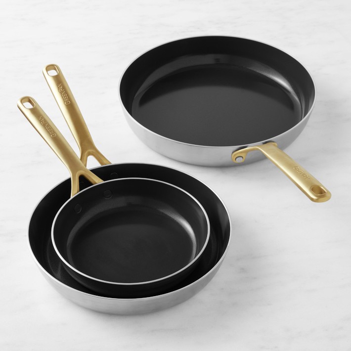 GreenPan GP5 Stainless-Steel Ceramic Nonstick 3-Piece Fry Pan Set