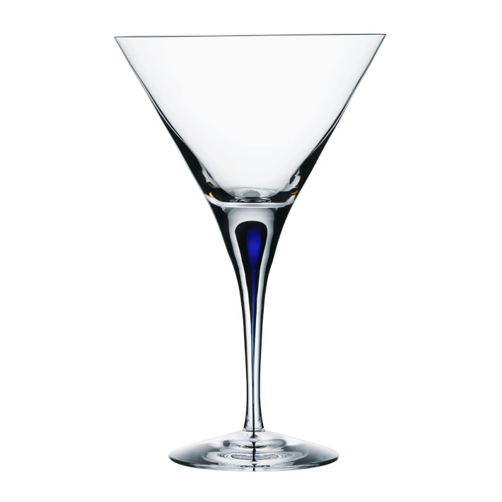 Orrefors Intermezzo Blue Martini Glasses, Set of 2