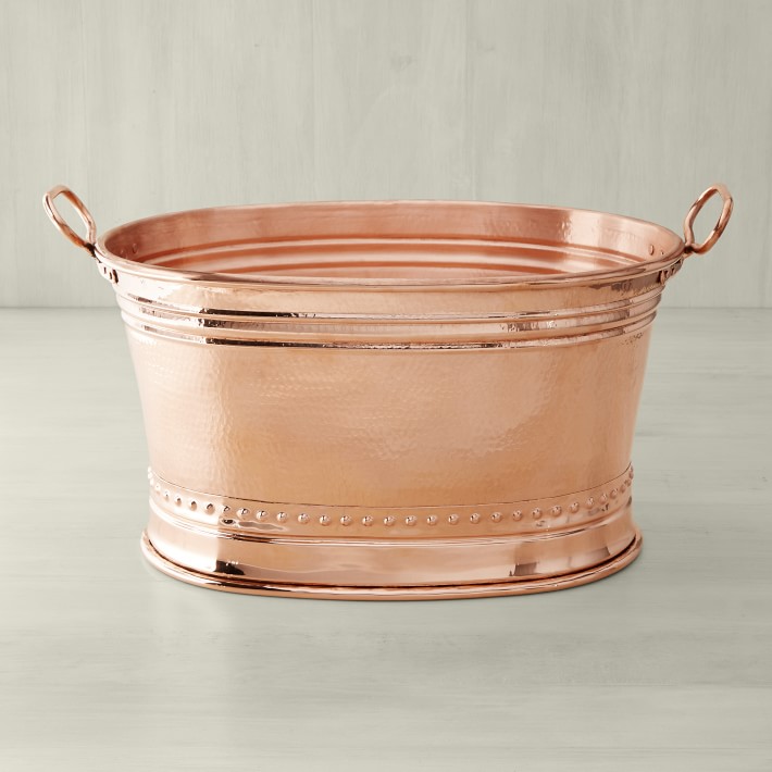 Ruffoni Historia Hammered Copper Large Oval Wine Bucket