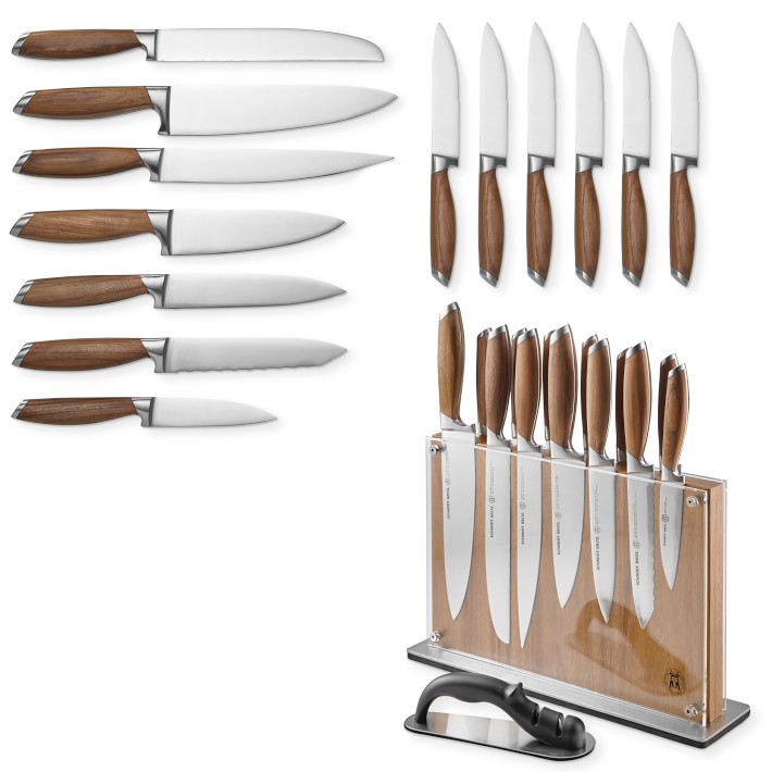 Schmidt Brothers Bonded Teak Knives, Set of 15
