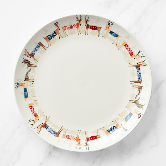 Natale Reindeer Dinner Plates, Set of 4