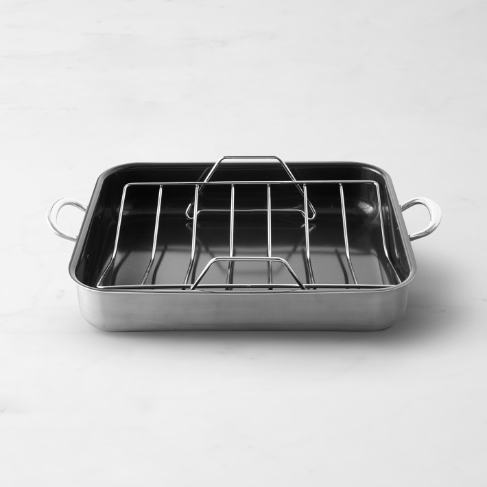GreenPan Premiere Stainless-Steel Ceramic Nonstick Roasting Pan, 16"