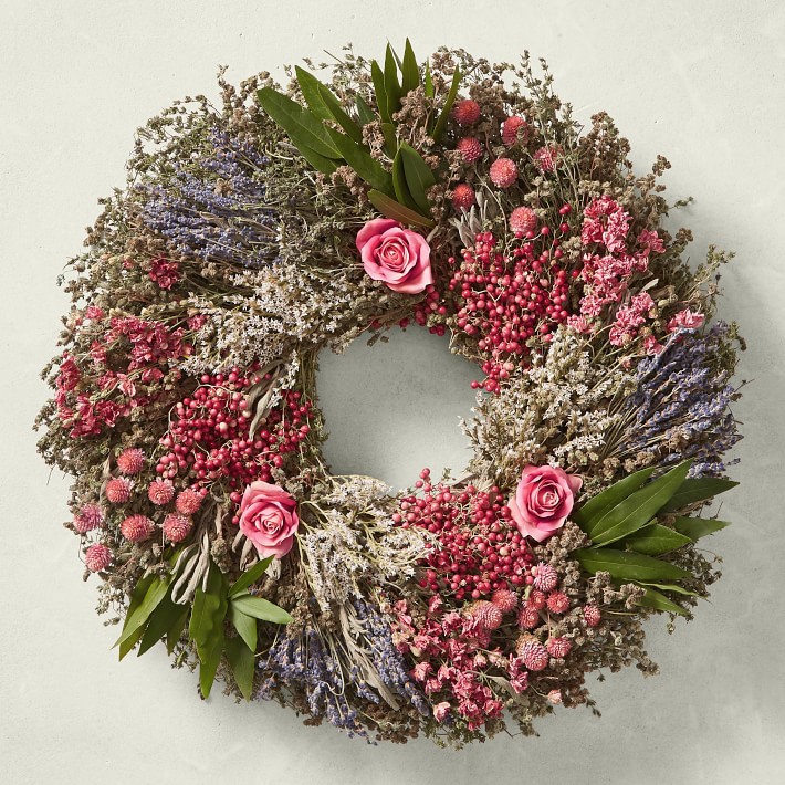 Pink Rose Garden Live Wreath