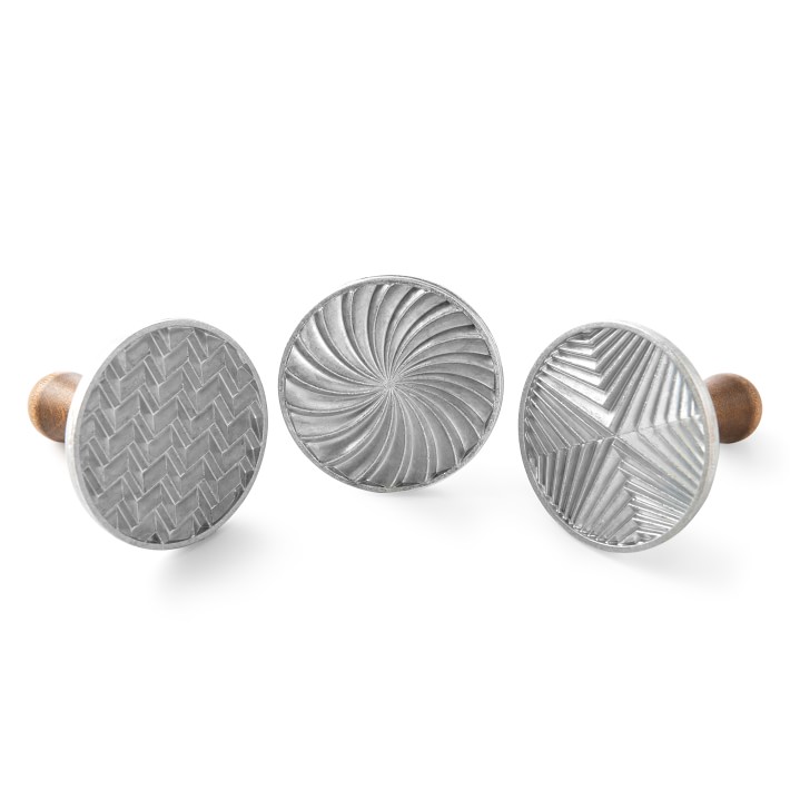 Nordic Ware Cast Aluminum Geo Cookie Stamps, Set of 3