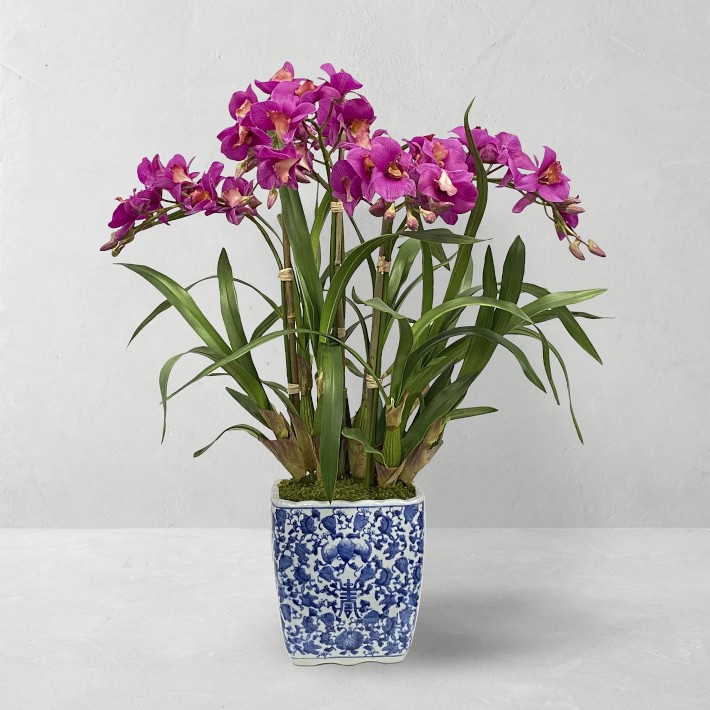 27" Faux Orchids in Planter