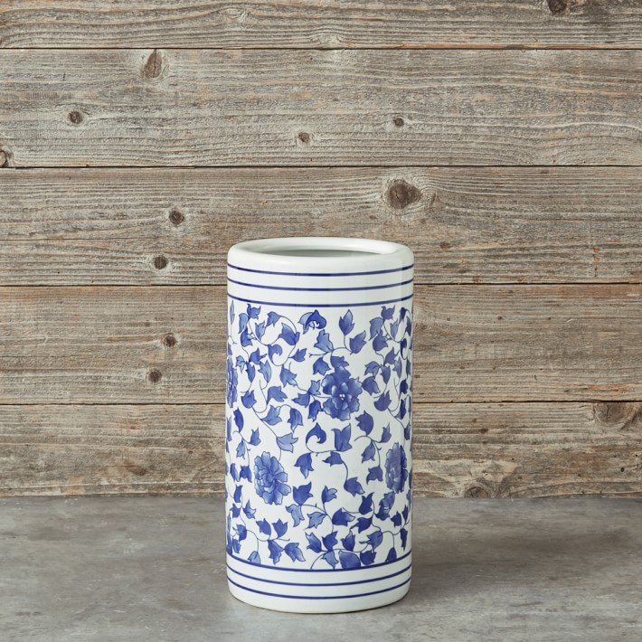 Blue & White Ceramic Umbrella Stand