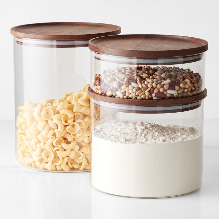 Hold Everything Stacking Canisters, Walnut
