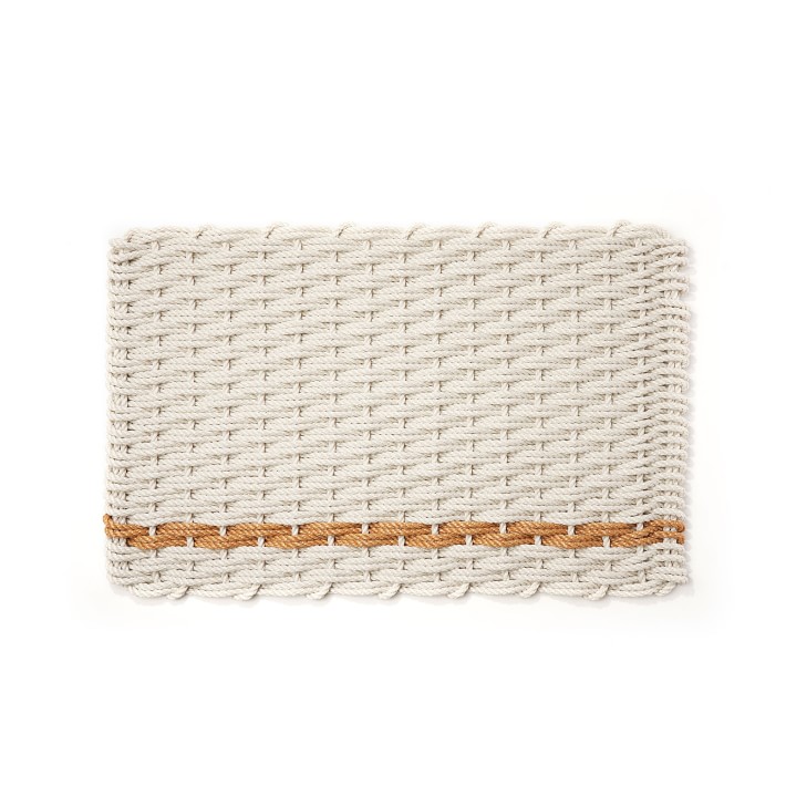 The Rope Co. Oyster with Honeycomb Stripe Doormat
