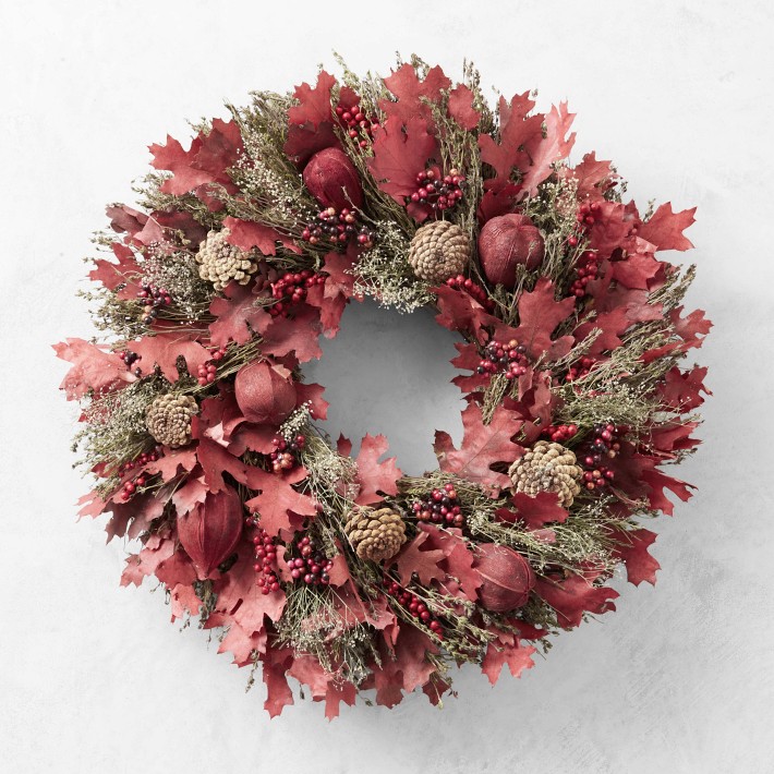 Burgundy Live Wreath, 22"