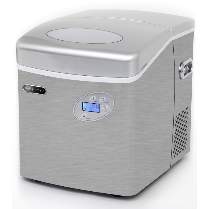 Whynter Portable Ice Maker with Water Connection, Stainless Steel