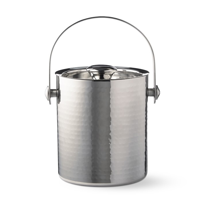 Hammered Stainless-Steel Ice Bucket