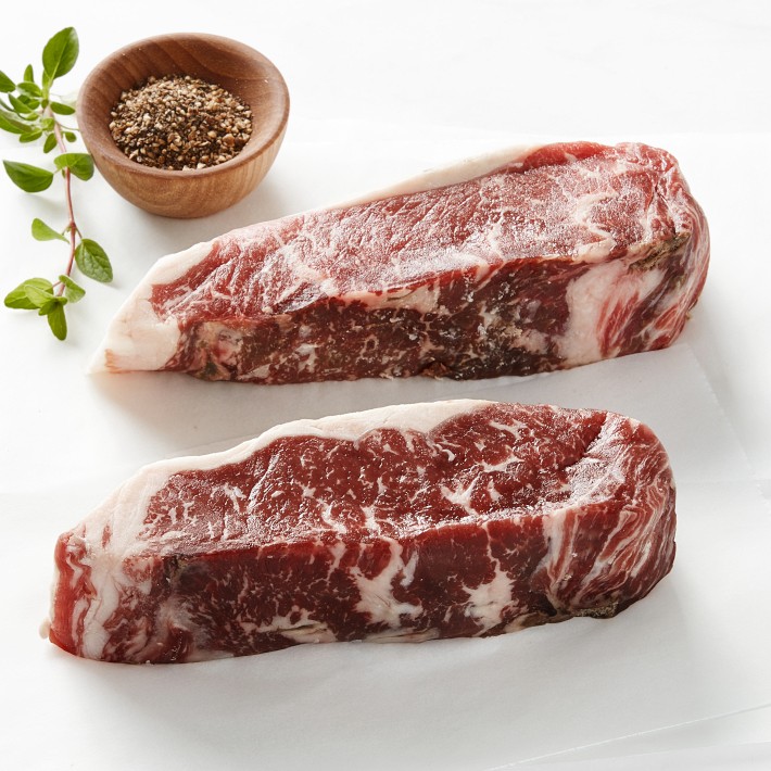 Flannery Beef Boneless New York Strip, 21 Day Dry Aged, 12 oz, Set of 2