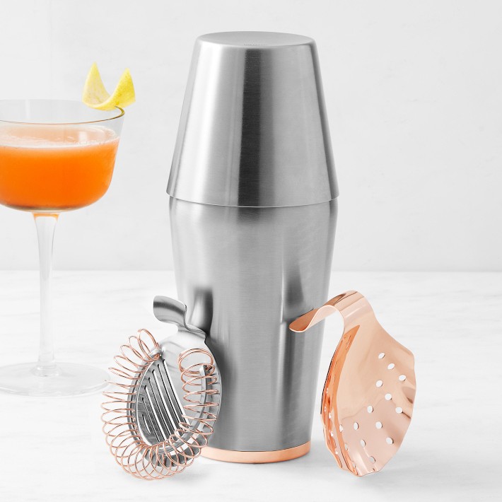 x Billy Reid Shaker & Julep Strainer, 4-Piece Set