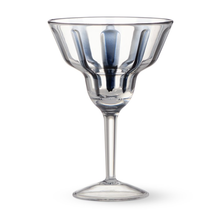 Navy Stripe Tritan Outdoor Margarita Glasses, Set of 6