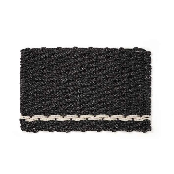 The Rope Co. Charcoal with Oyster Stripe Doormat
