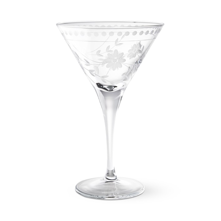 Vintage Etched Martini Glasses