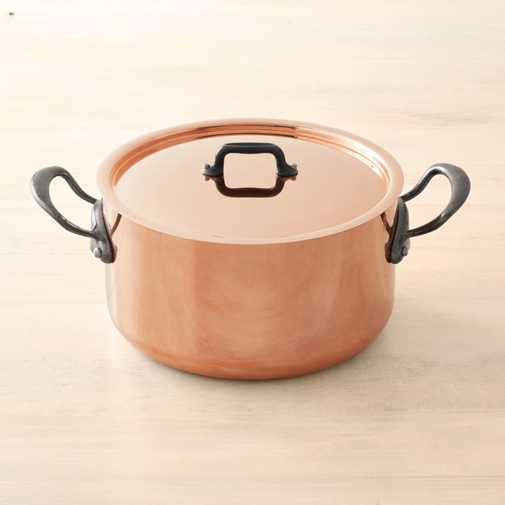 Mauviel Copper M'200 CI Stew Pan, 5-Qt.