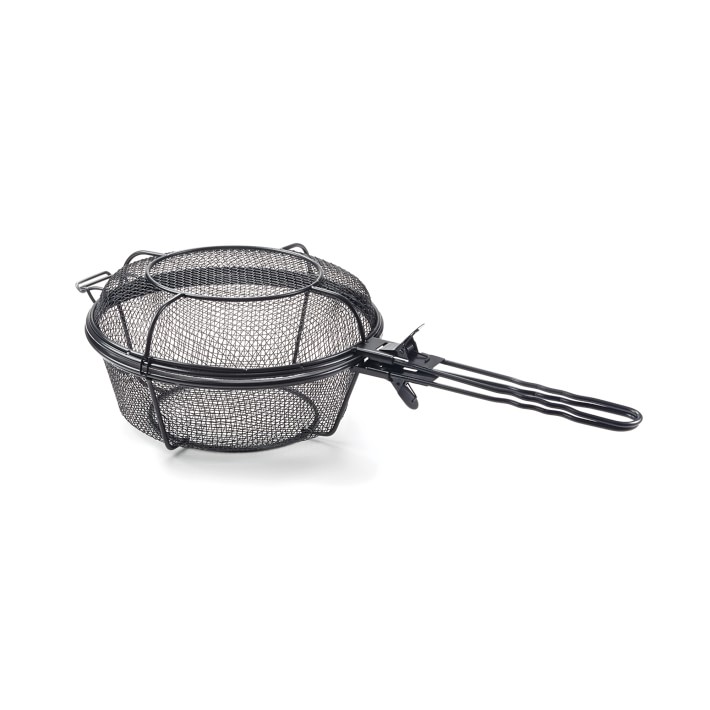 Chef's Jumbo Outdoor Grill Basket and Skillet with Removable Handles