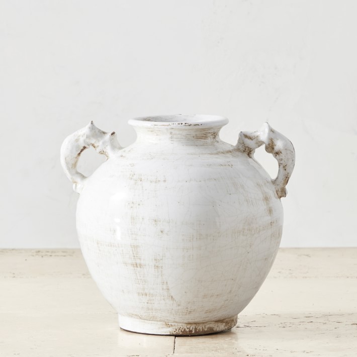 Antique Style Round Ceramic Planter