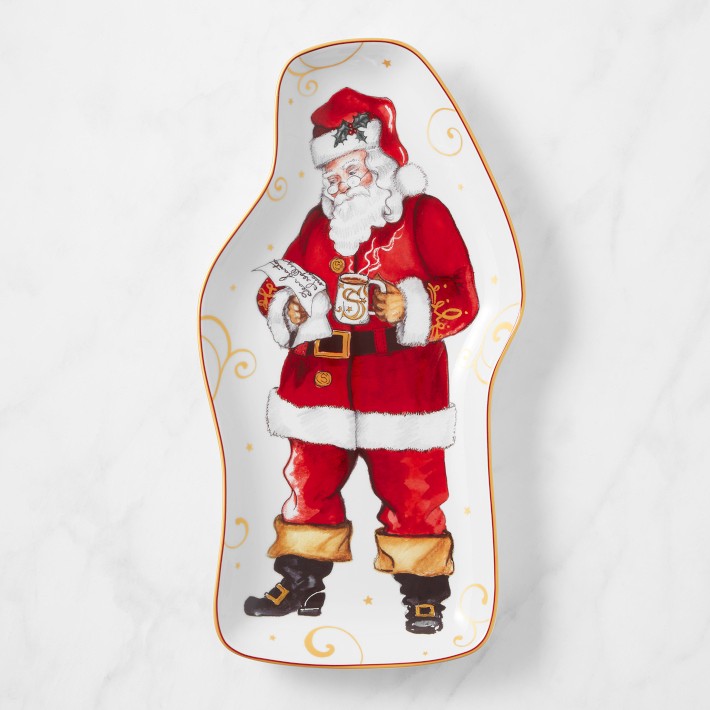 Twas the Night Before Christmas Figural Santa Platter