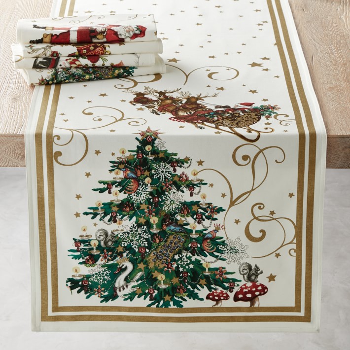 Twas the Night Before Christmas Table Runner and Napkins, Set of 4