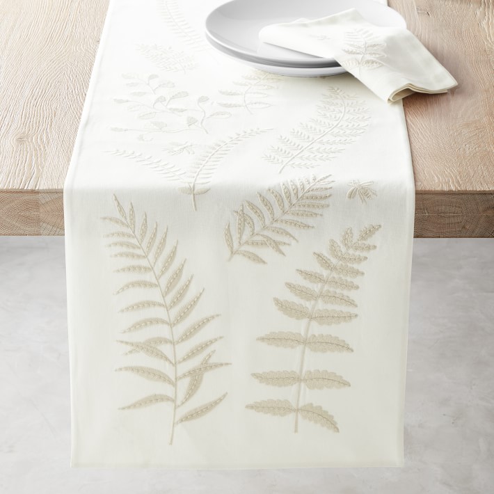 Embroidered Flora Table Runner
