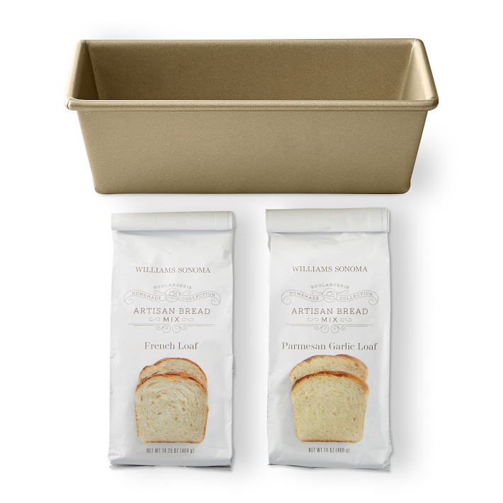 Artisan French & Parmesan Garlic Bread Mixes with Goldtouch Pro Loaf Pan