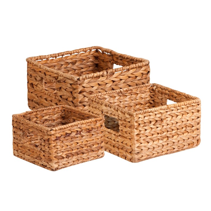 Three Woven Nesting Storage Basket Set