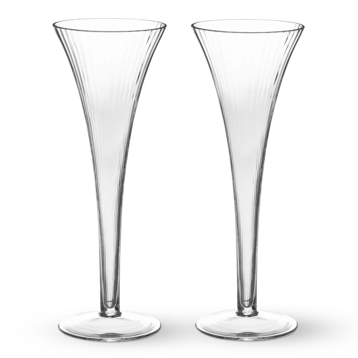 Modern Optic Champagne Toasting Flutes