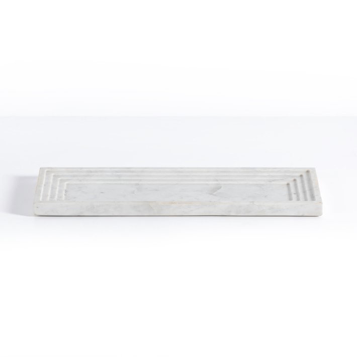 Axel Polished White Marble Serving Tray