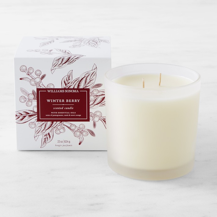Winter Berry Frosted Candle, Large