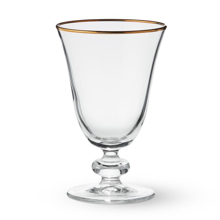 Gold Rim Goblets, Set of 4