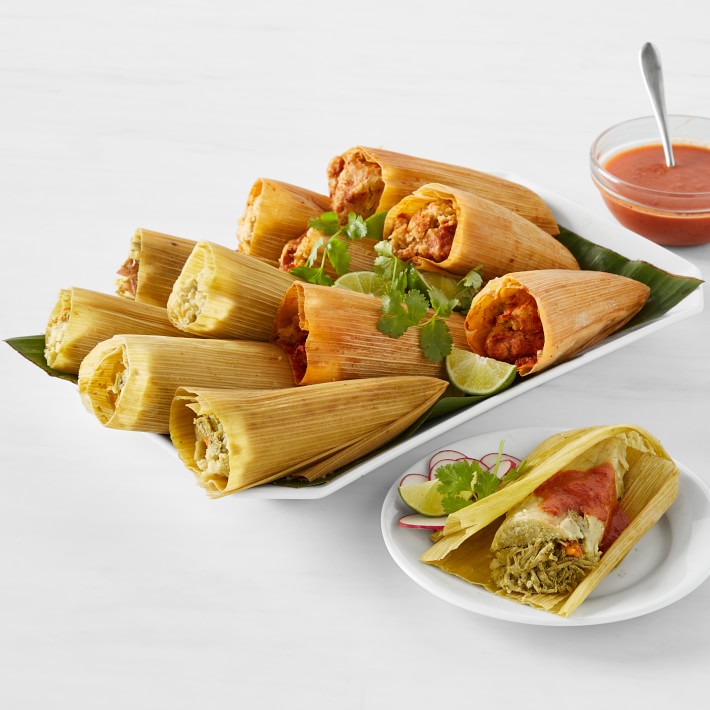 Pork and Chicken Tamales with Salsa